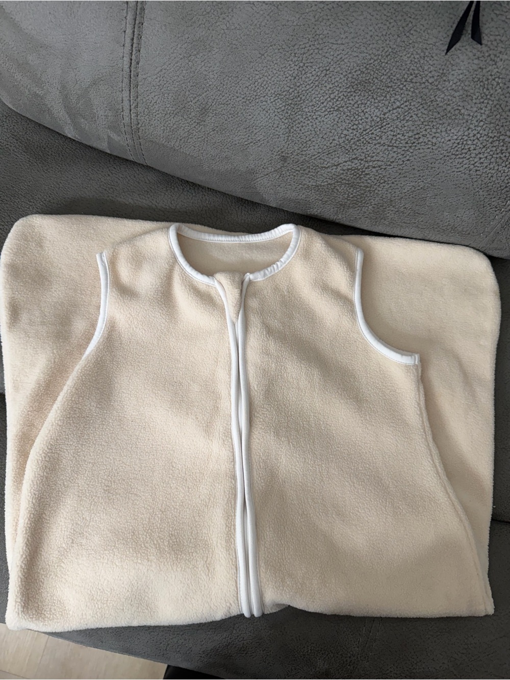 Cozy Cream Fleece Sleep Sack for Kids - Zip Front